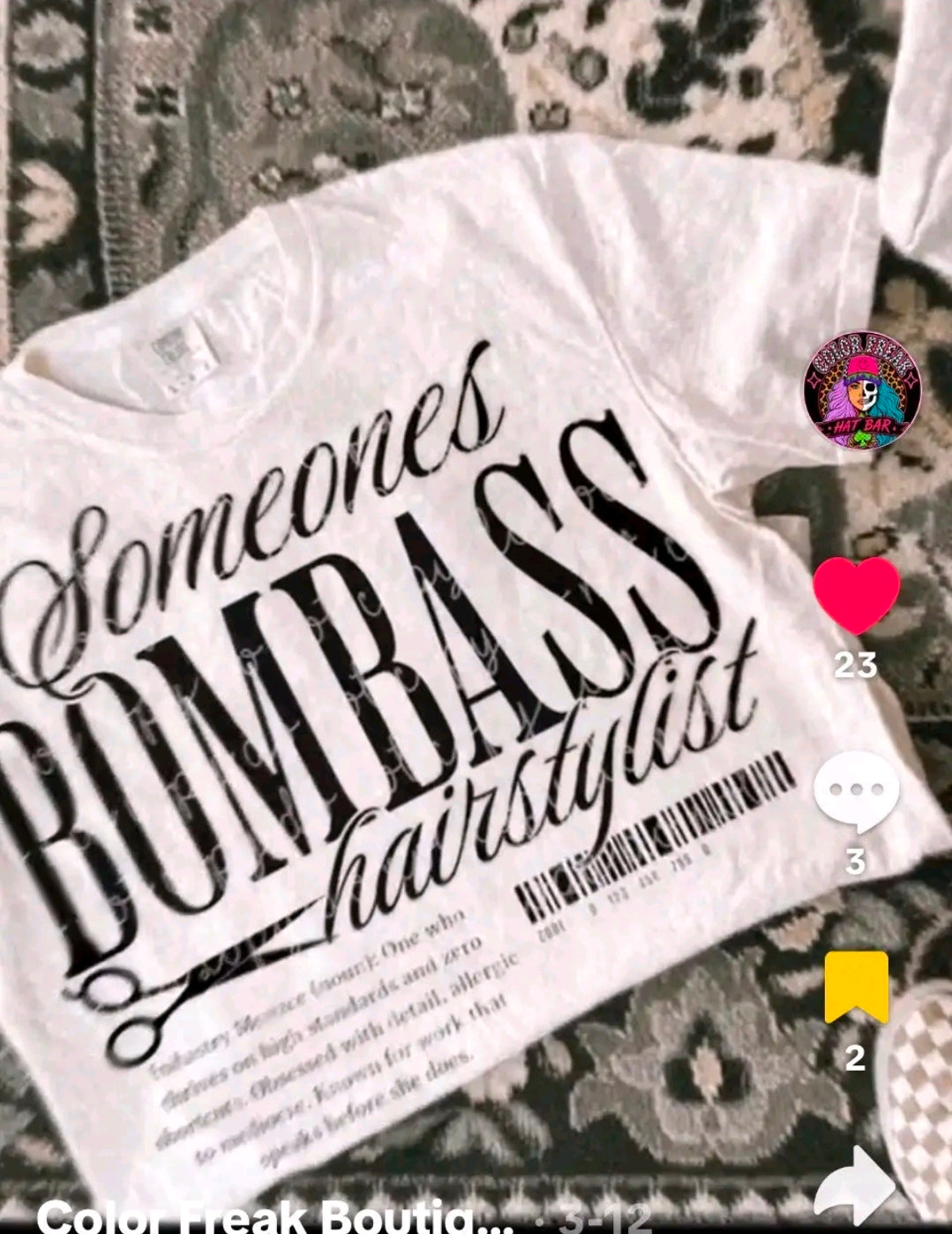 Someone’s Bombass Hairstylist Comfort Colors Tee ✂️🖤