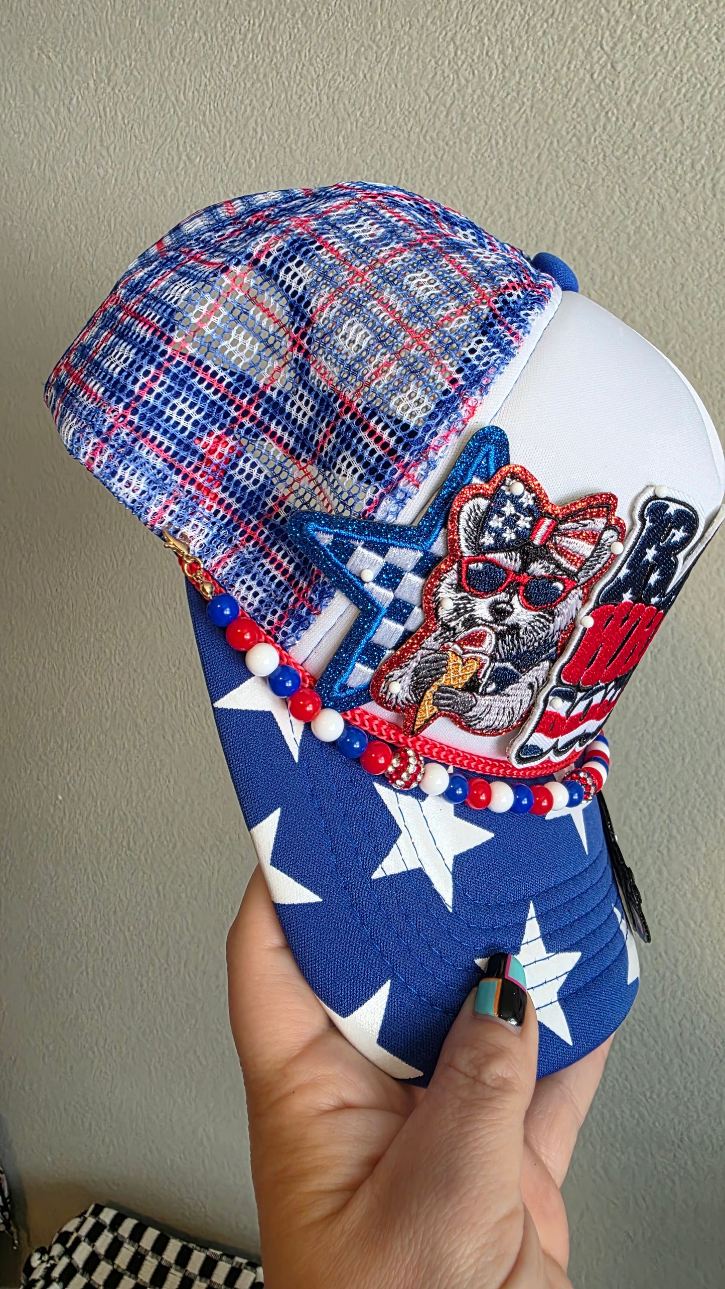 Red, White & Boozy Patriotic Trucker Hat 🇺🇸🍻🌭✨