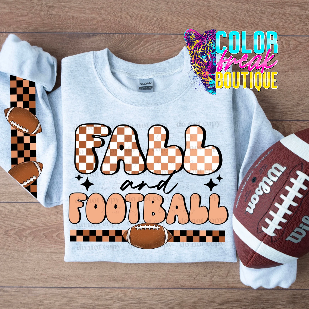 Checkered Fall And Football - Sweatshirt