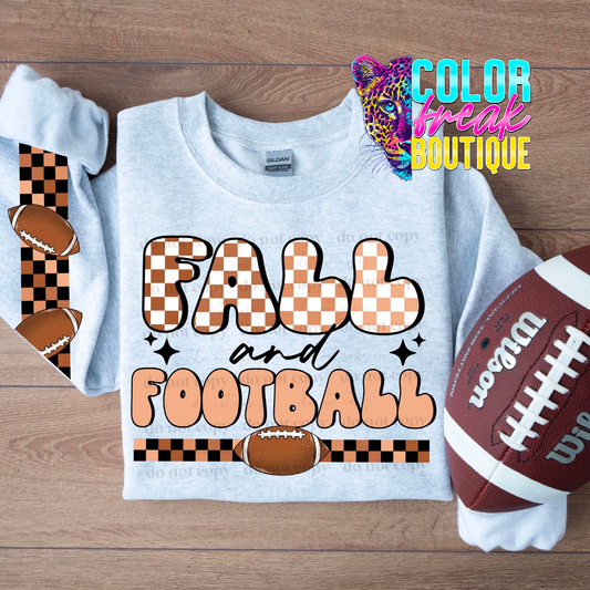 Checkered Fall And Football - Sweatshirt