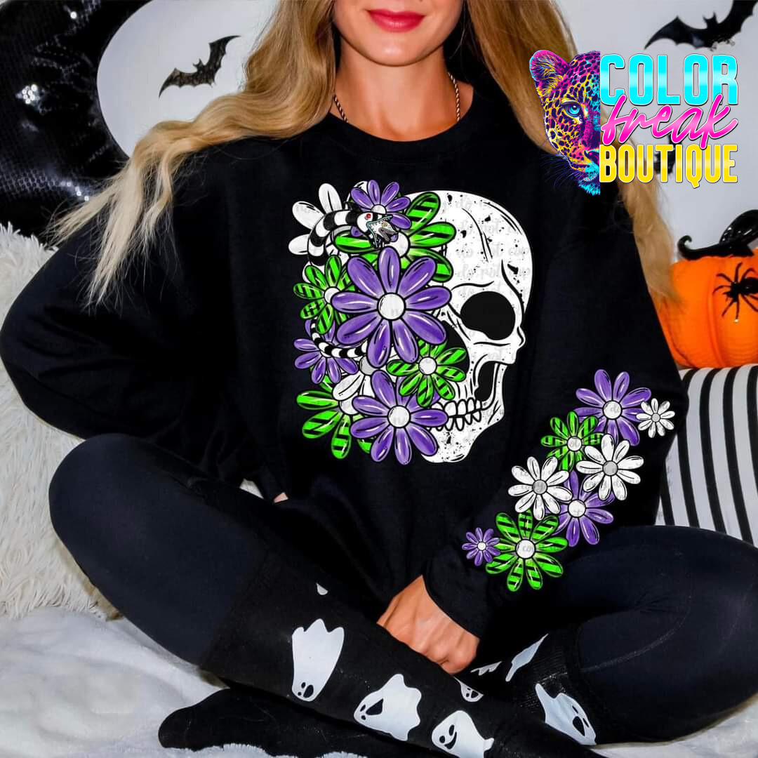 Floral Skull - Sweatshirt