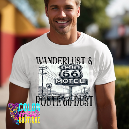 Wanderlust & Route 66 Dust Tee