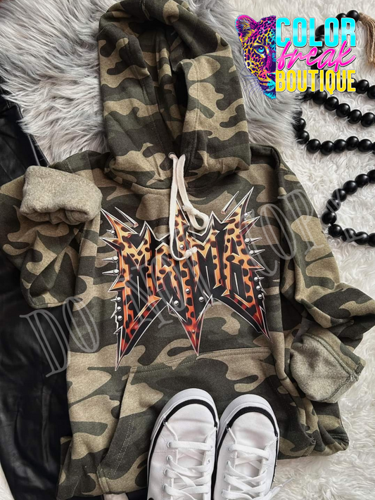 Leopard Mama Punk Camo - Hoodie