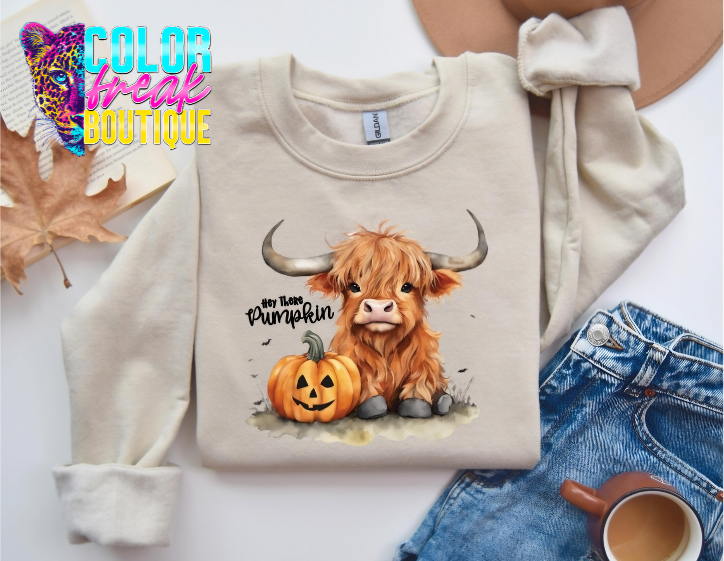 Hey There Pumpkin Highland Cow - Sweatshirt