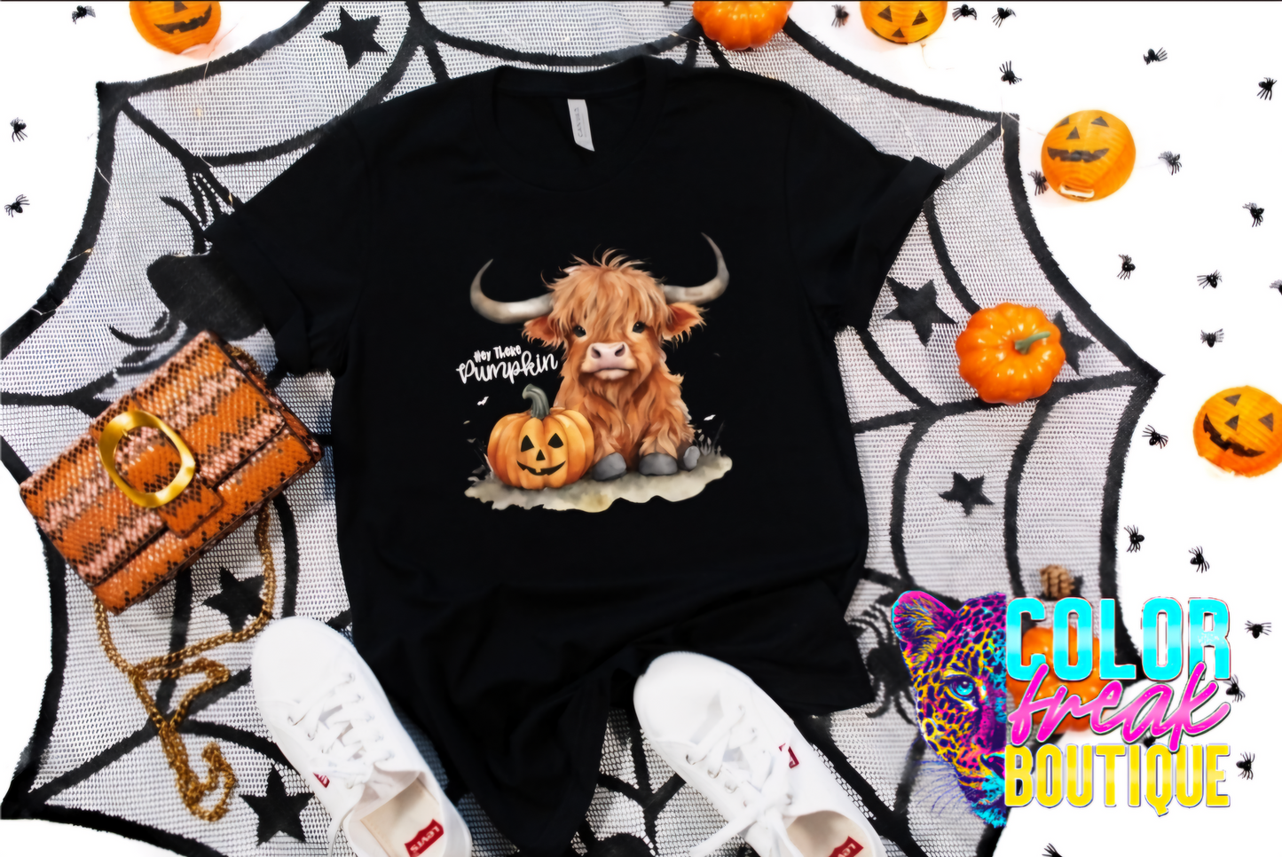 Hey There Pumpkin Highland Cow Tee